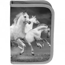 Animal Pictures White Horses filled pencil case