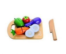 Mamamemo Kitchen Wooden toys Cutting board with vegetables