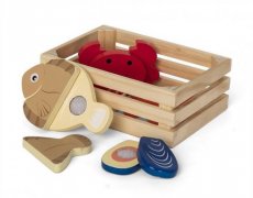 000.001.893 Mamamemo houten speelgoed krat met zeevruchten