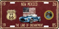 Metal License Plate Historic Road 66 - collector New Mexico