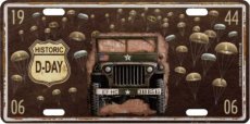 Metal License Plate Historic D-Day Collector