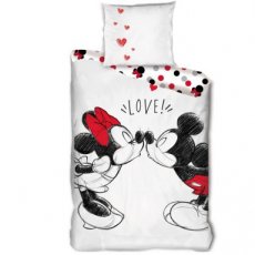 000.002.719 Disney Minnie Mouse Dekbedovertrek Minnie Loves Mickey 1 persoons