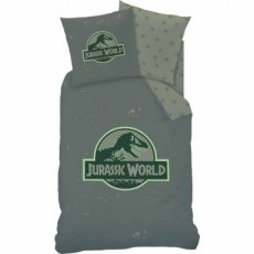 Jurassic World Dekbedovertrek Logo 1 persoons