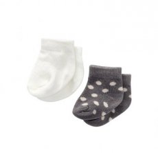 BA sokjes wit + grijs 40 - 50 cm byAstrup doll socks 2 pairs